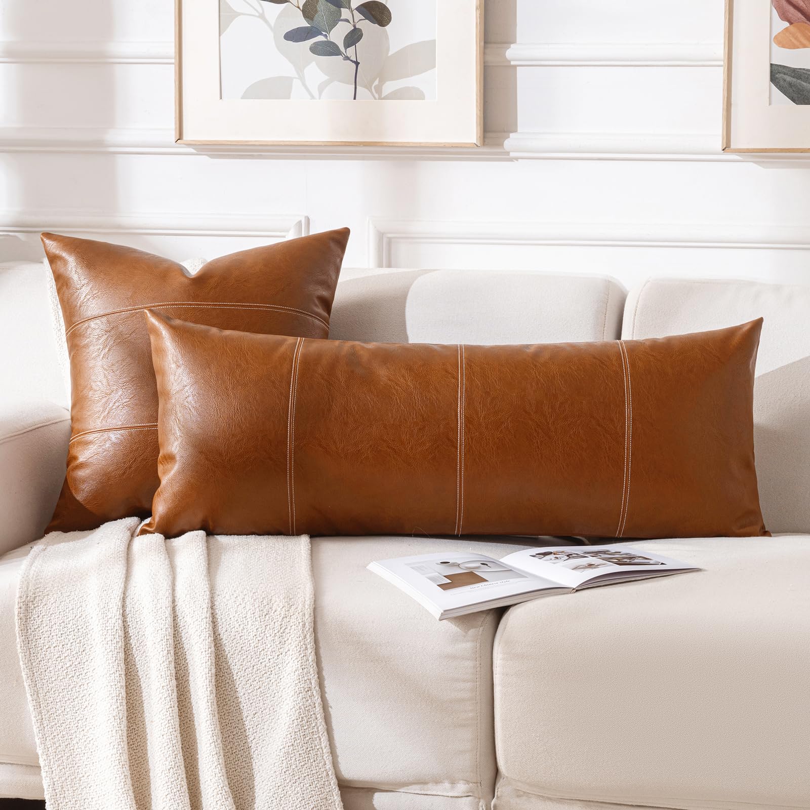 Fancy Homi 14x36 pillow cover fits standard inserts with snug look