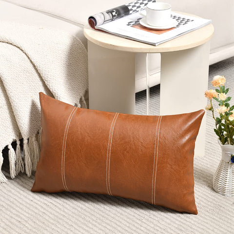 Fancy Homi brown lumbar back view show solid reverse for easy matching.