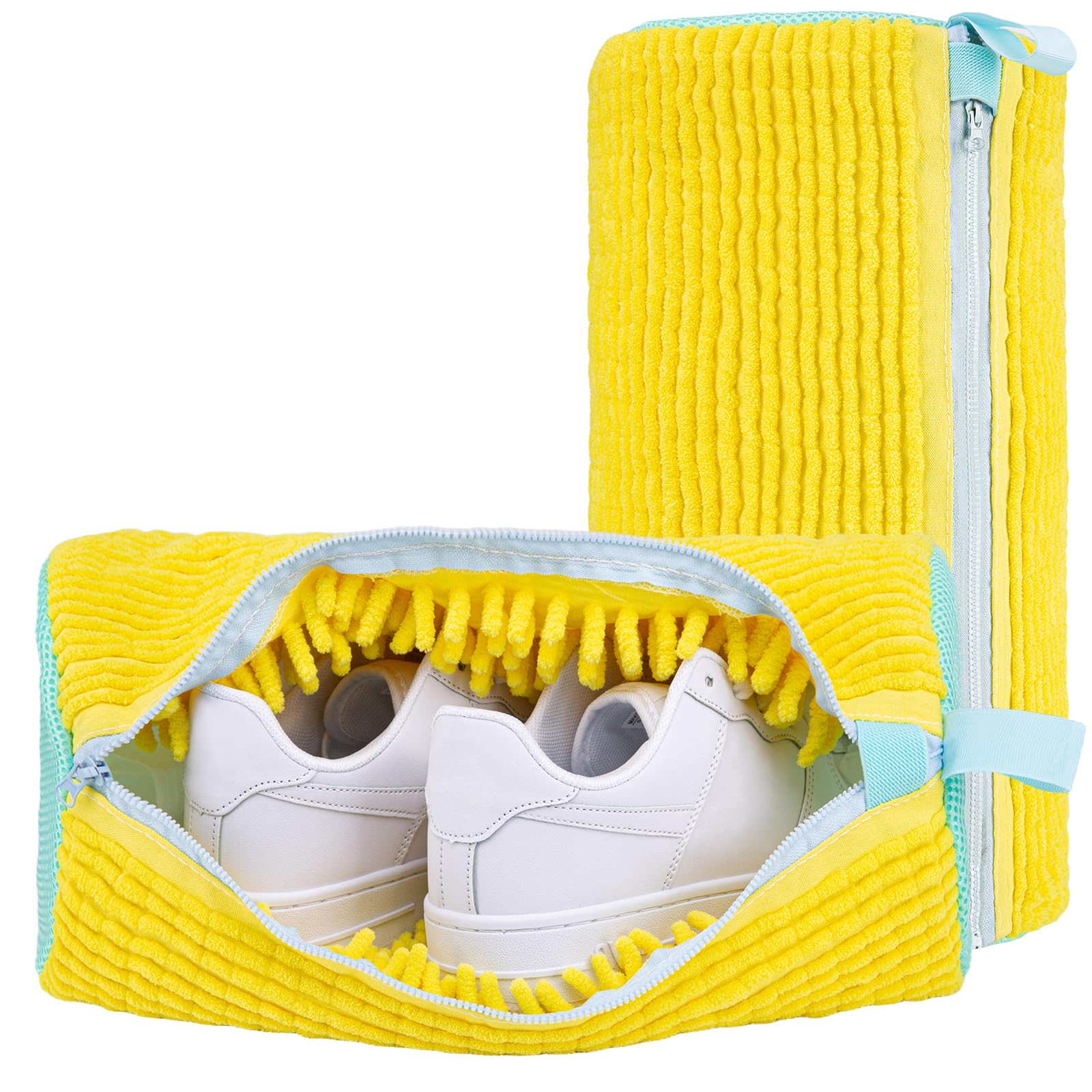 FANCYFEB shoe washing bag with side zipper for easy loading and secure washing.