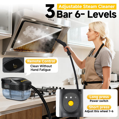 Three adjustable steam levels for delicate fabrics or tough grime on FancyMouse