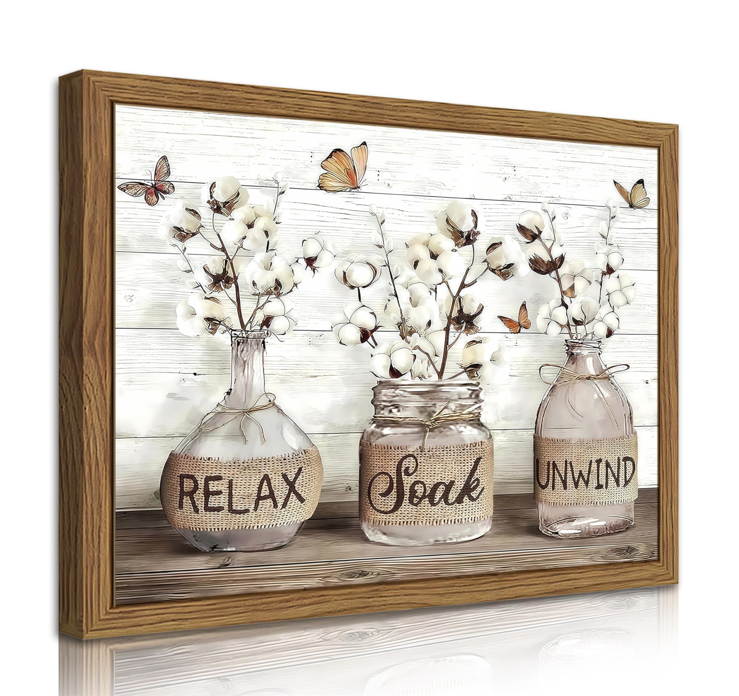 FancyNew cotton print for farmhouse bathroom decor creates a calming, cozy bathroom atmosphere.