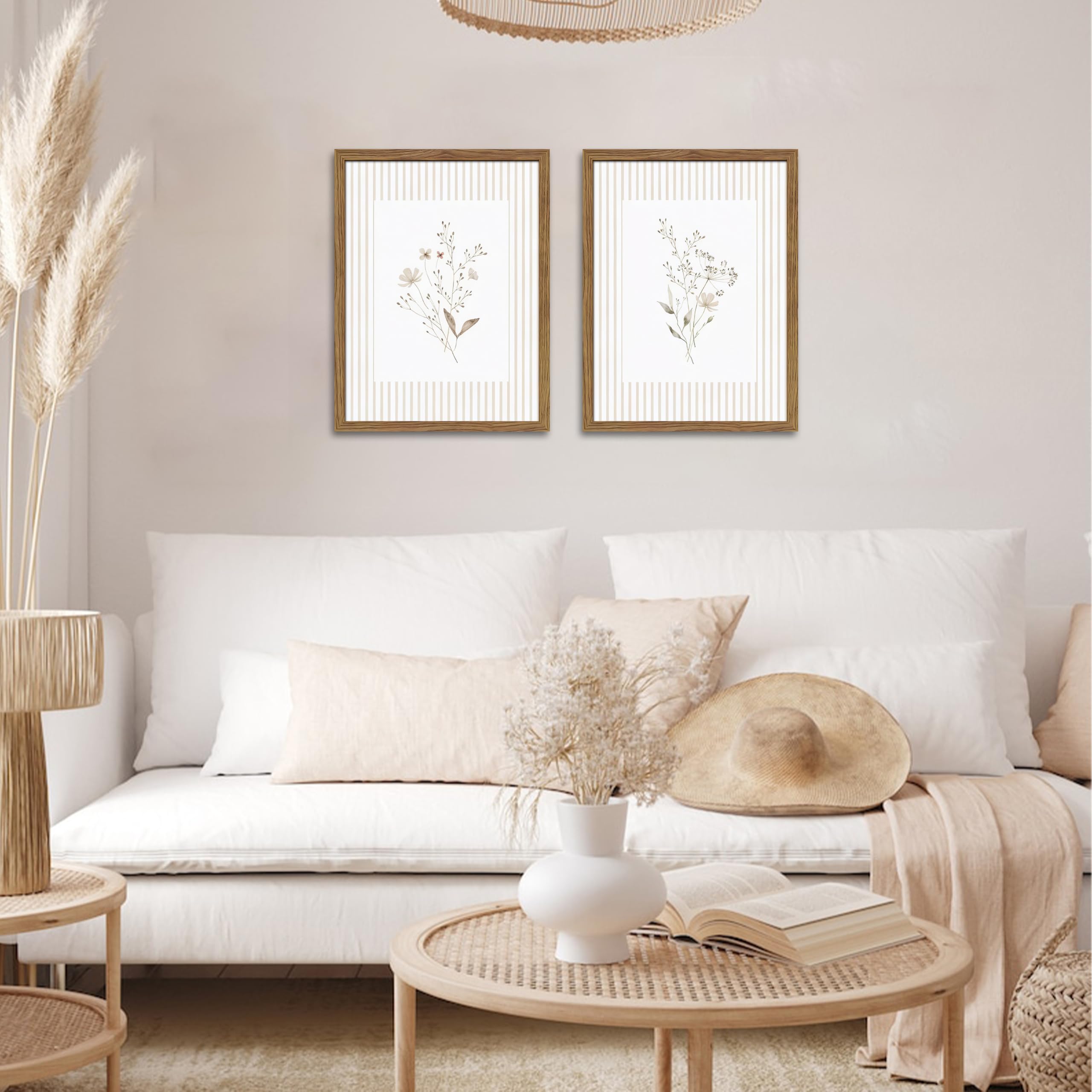 FancyNew two-piece botanical set is ideal for accent walls in entrances.