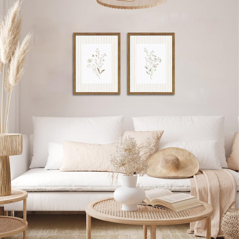 FancyNew two-piece botanical set is ideal for accent walls in entrances.