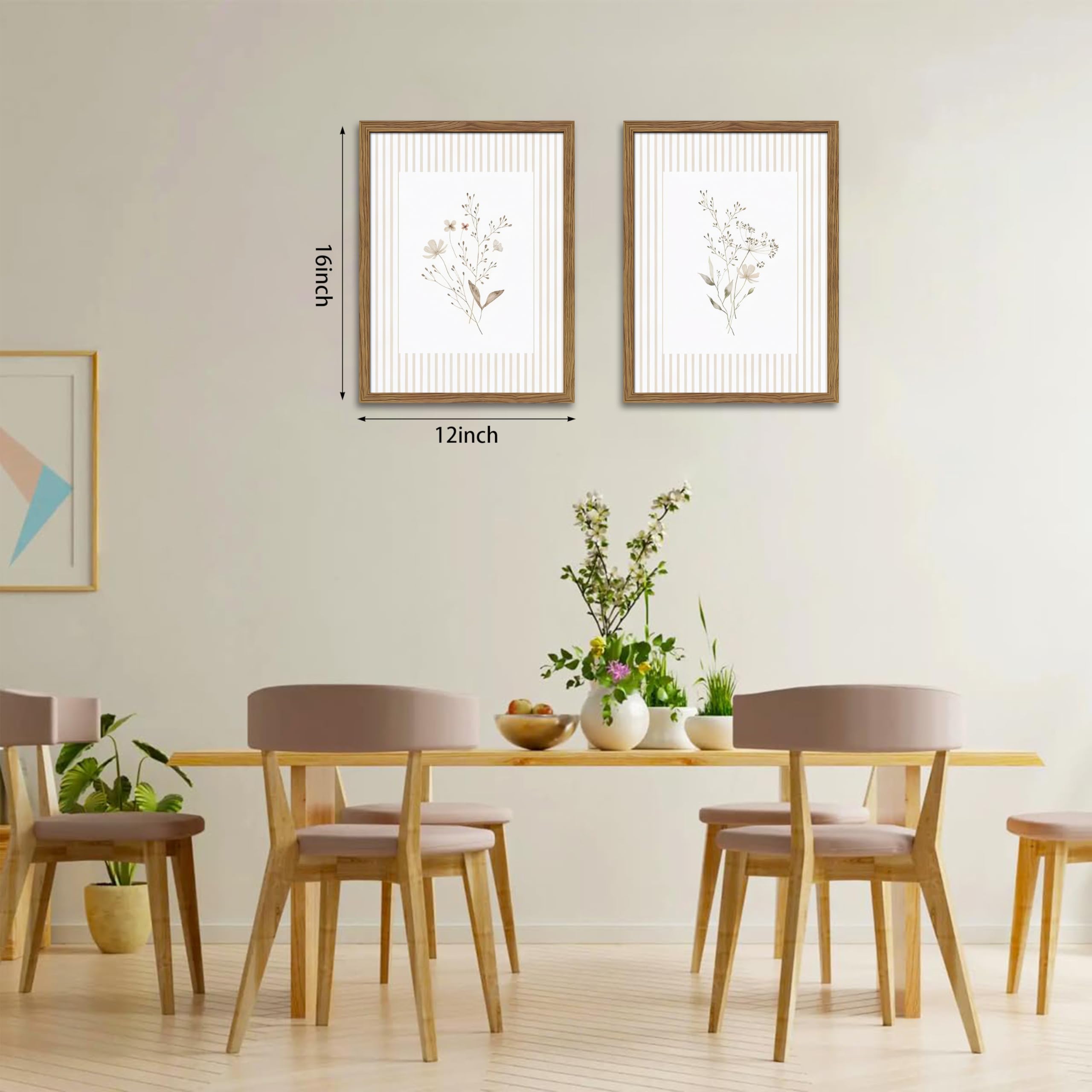 FancyNew vintage floral wall art with a wood frame adds rustic charm.