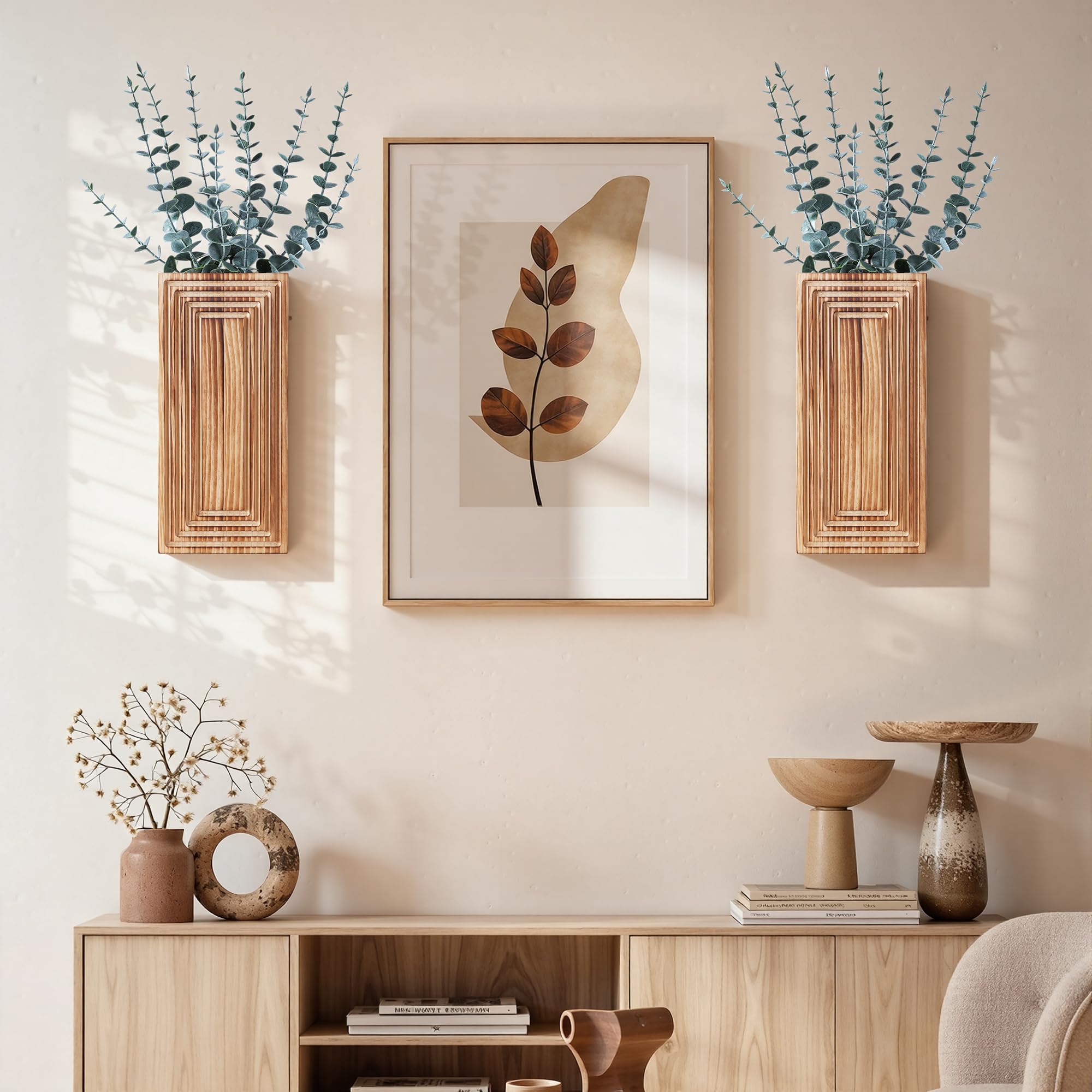 FancyPlus boho farmhouse decor elevates hallway or living room walls