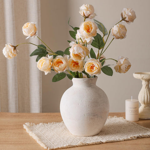 FancyPlus ceramic vase with 3.3-inch opening for versatile floral arrangements.
