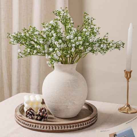 FancyPlus ceramic vase with 6.3-inch width supports bouquets and greenery.