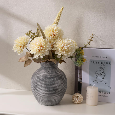 FancyPlus ceramic vase 7.4-inch grey perfect gift or accent piece