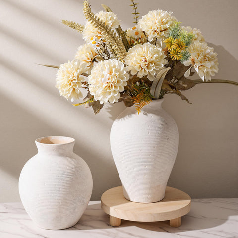 FancyPlus ceramic vase as a centerpiece for collection displays.