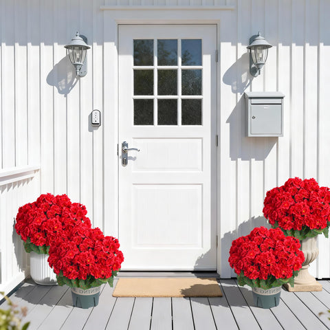 FancyPlus balcony planter red, compact size ideal for small patios.