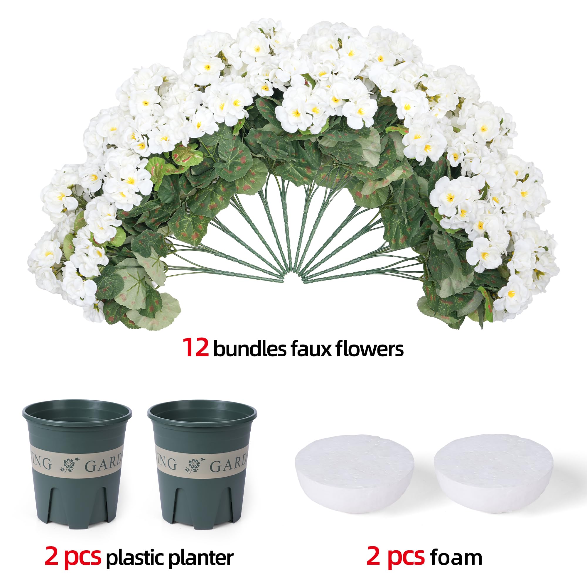 FancyPlus geraniums outdoor patio closeup brightens spaces with maintenance-free blooms.
