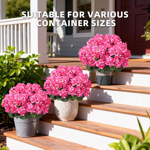 FancyPlus pink geraniums outdoor topiary adds vibrant texture to patio spaces