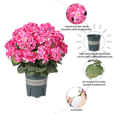 FancyPlus realistic artificial geraniums for outdoor spaces