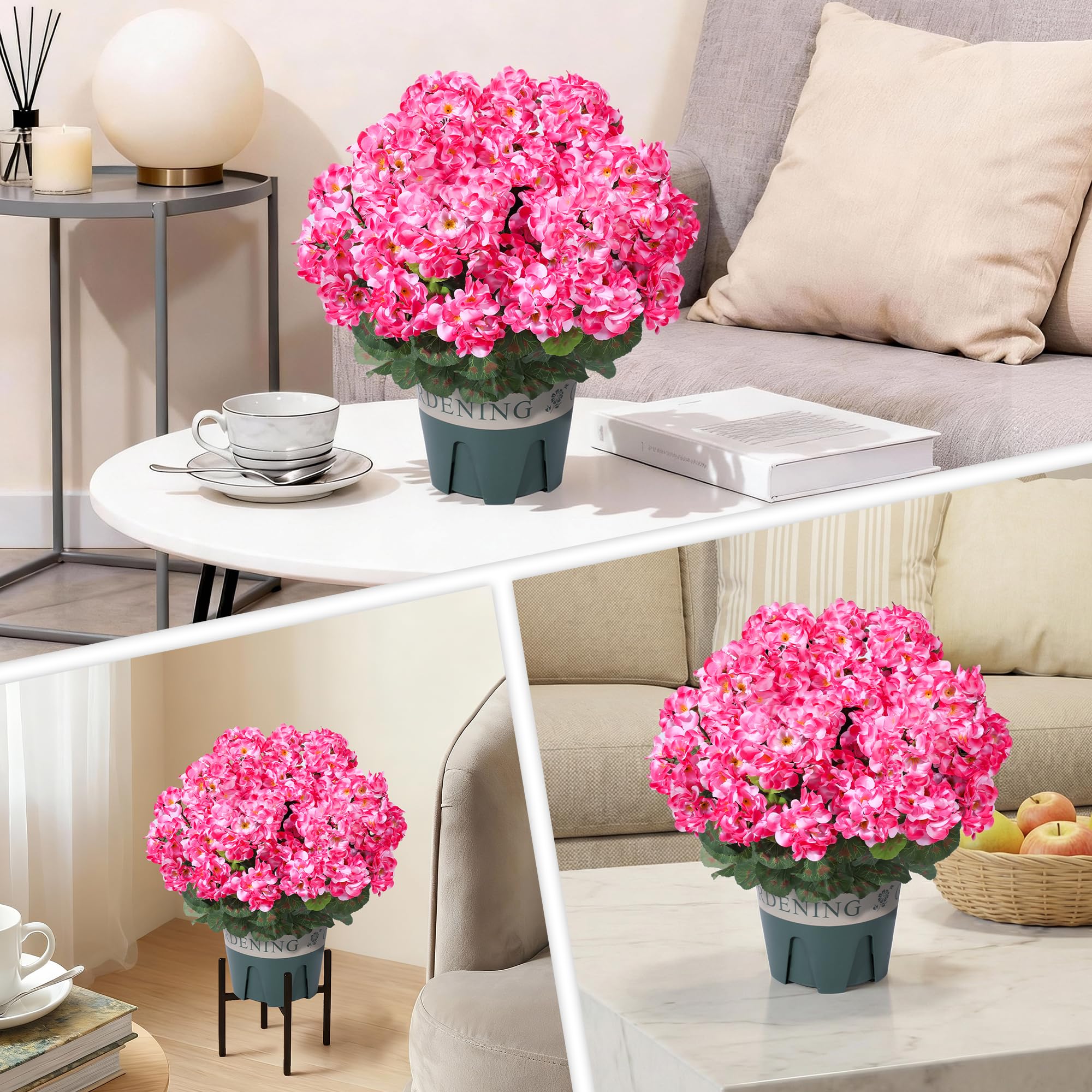 FancyPlus 2-pack pink geraniums bring effortless decor to front doors
