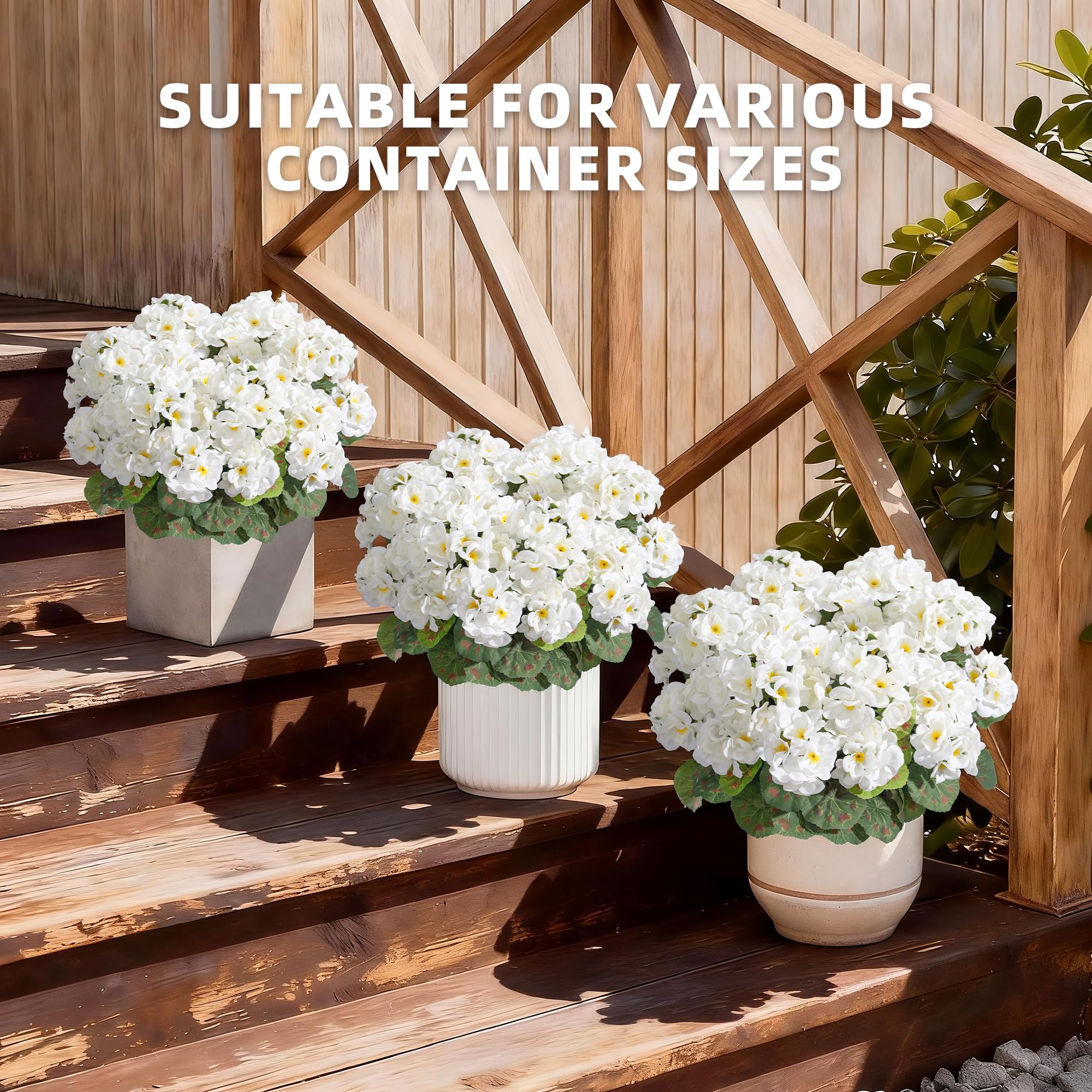 FancyPlus geraniums outdoor planter closeup highlights vibrant petals and durable UV resistance.