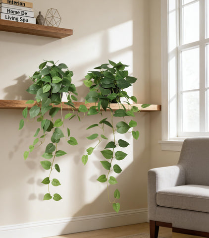 FancyPlus indoor hanging plants show lifelike textures and natural green hues.
