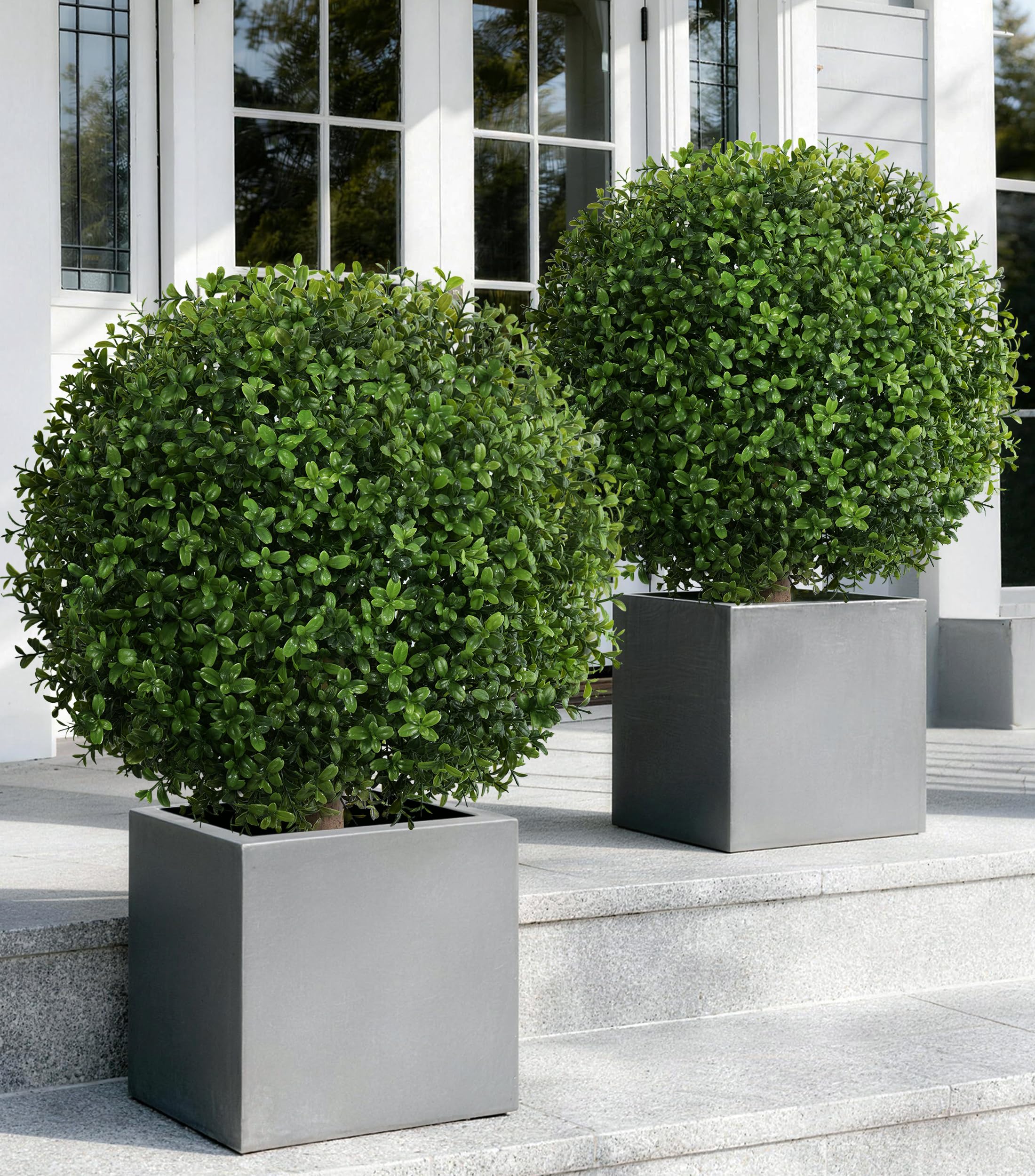 FancyPlus topiary ball 2-pack for curb appeal with maintenance-free greenery.