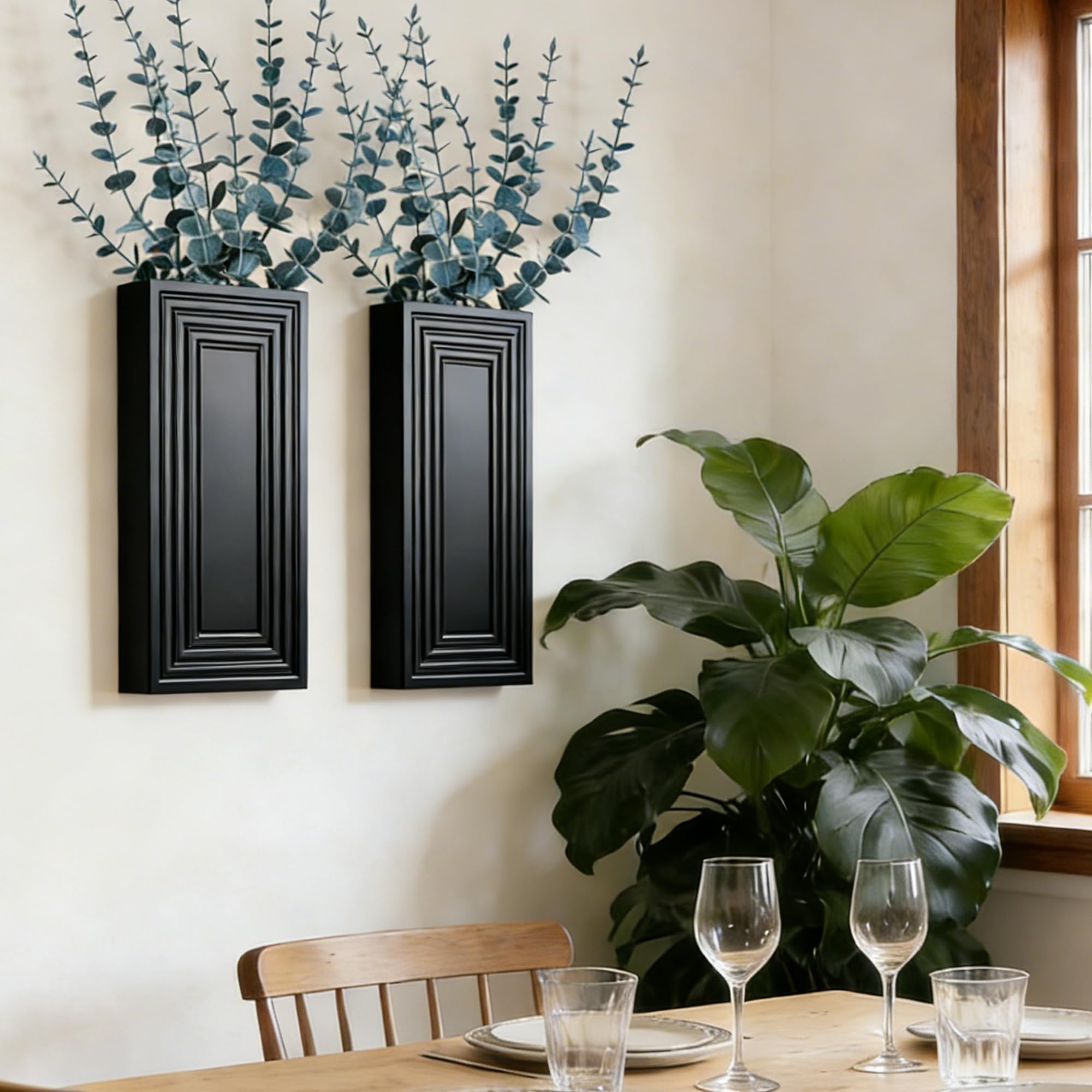 FancyPlus wall vase on nightstand adds calm minimalist ambience