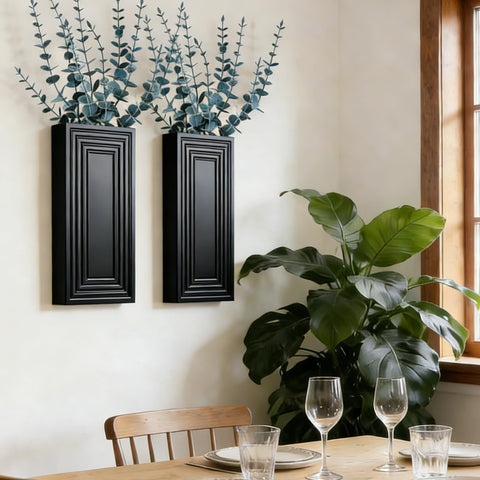 FancyPlus wall vase on nightstand adds calm minimalist ambience