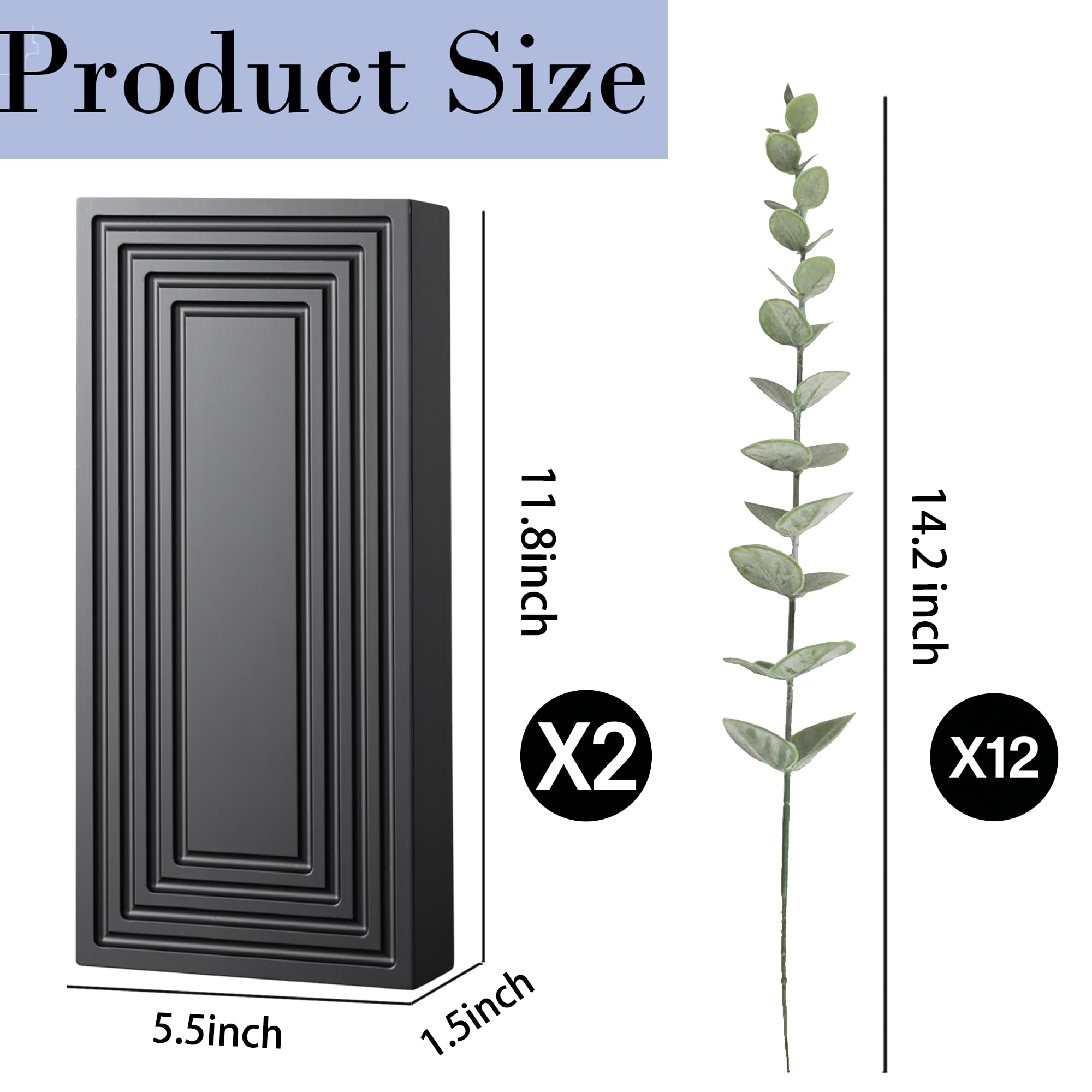 FancyPlus black wooden wall vase back view ready to style on any wall