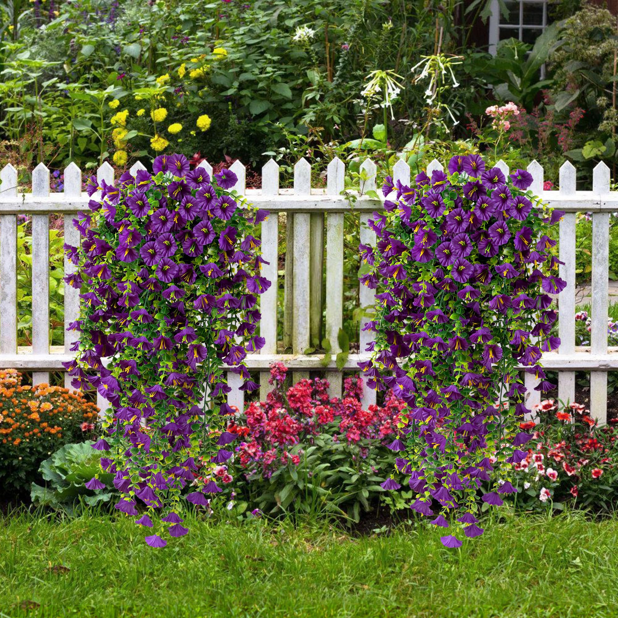 Fanfantoey railing display showcases durable, UV-resistant blooms that resist sun for seasons of color.
