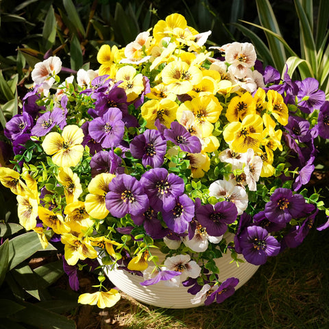 Fanfantoey bendable stems artificial flowers for containers