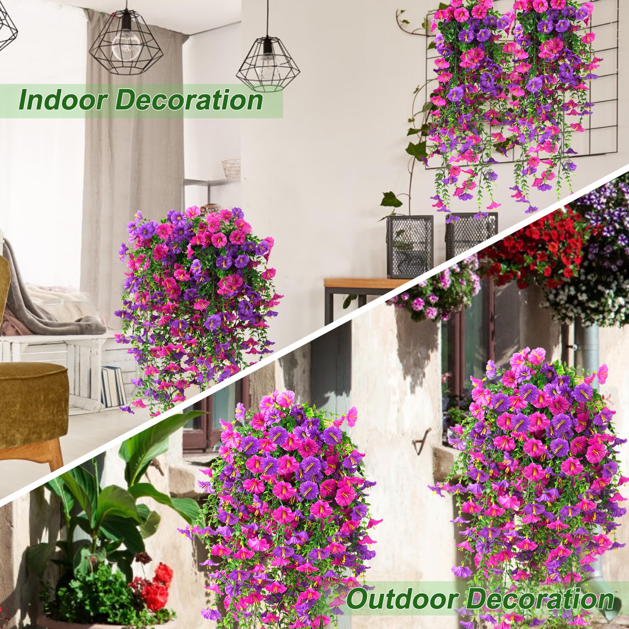 Fanfantoey outdoor hanging flowers brighten porches with easy setup.
