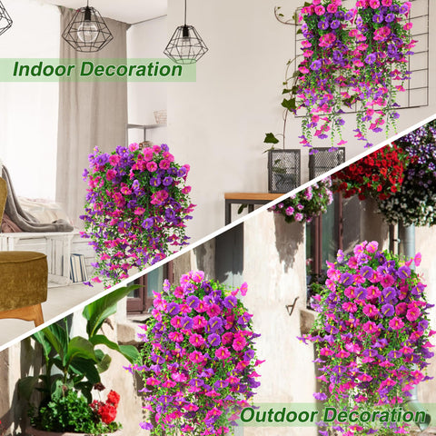 Fanfantoey outdoor hanging flowers brighten porches with easy setup.