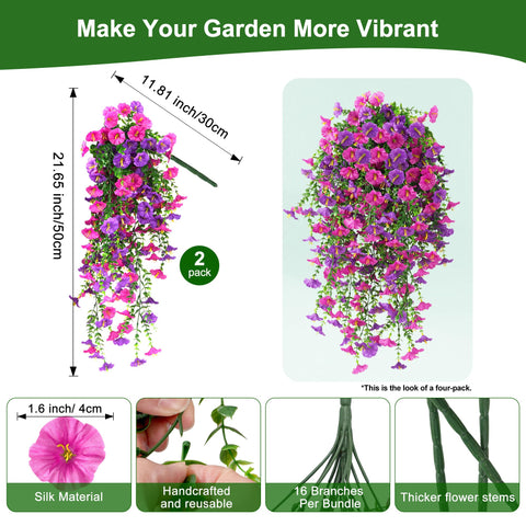 Fanfantoey silk petunia vines deliver lifelike blooms for porches.