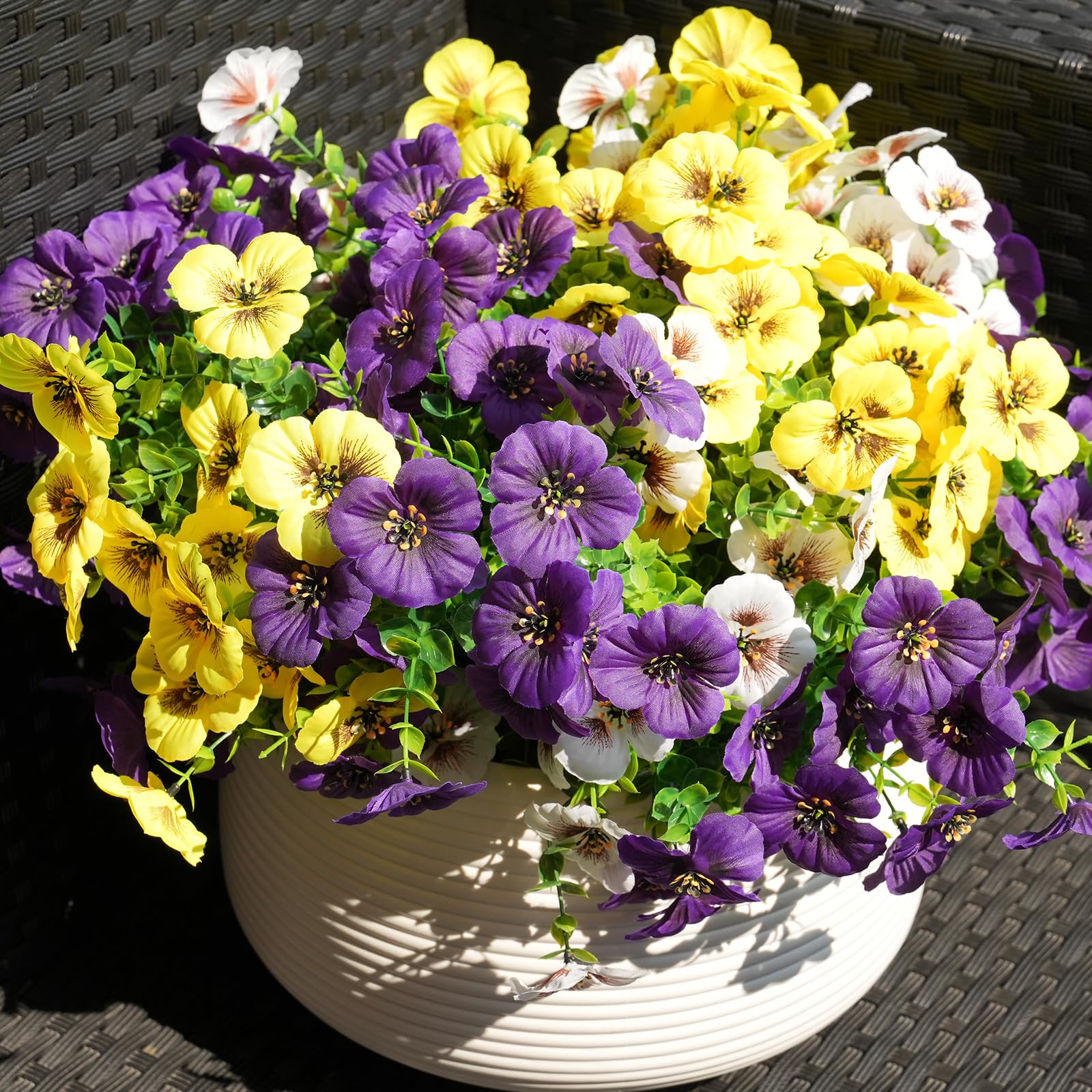 Fanfantoey window box artificial flowers for outdoor beauty
