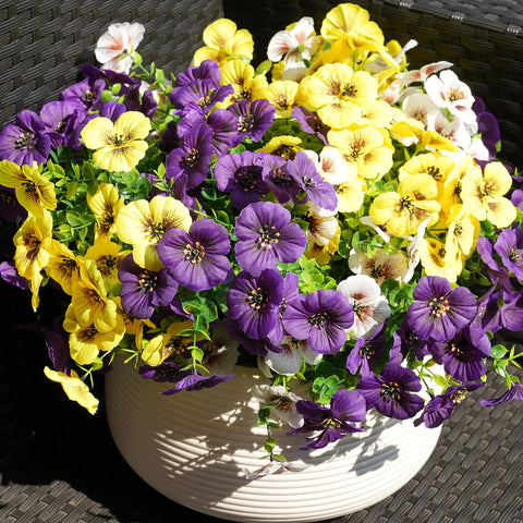 Fanfantoey window box artificial flowers for outdoor beauty