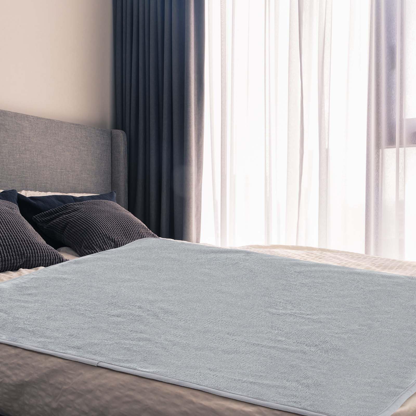 Fanfanwin couples waterproof blanket 72x34 grey protecting against spills on the bed.