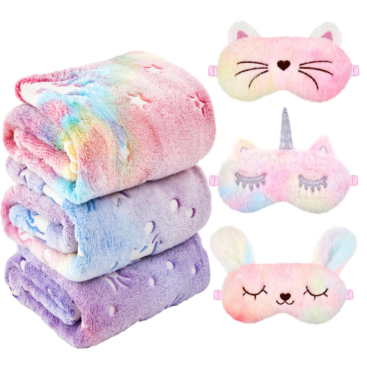 Fanfanwin glow-in-the-dark unicorn blanket for cozy sleepovers