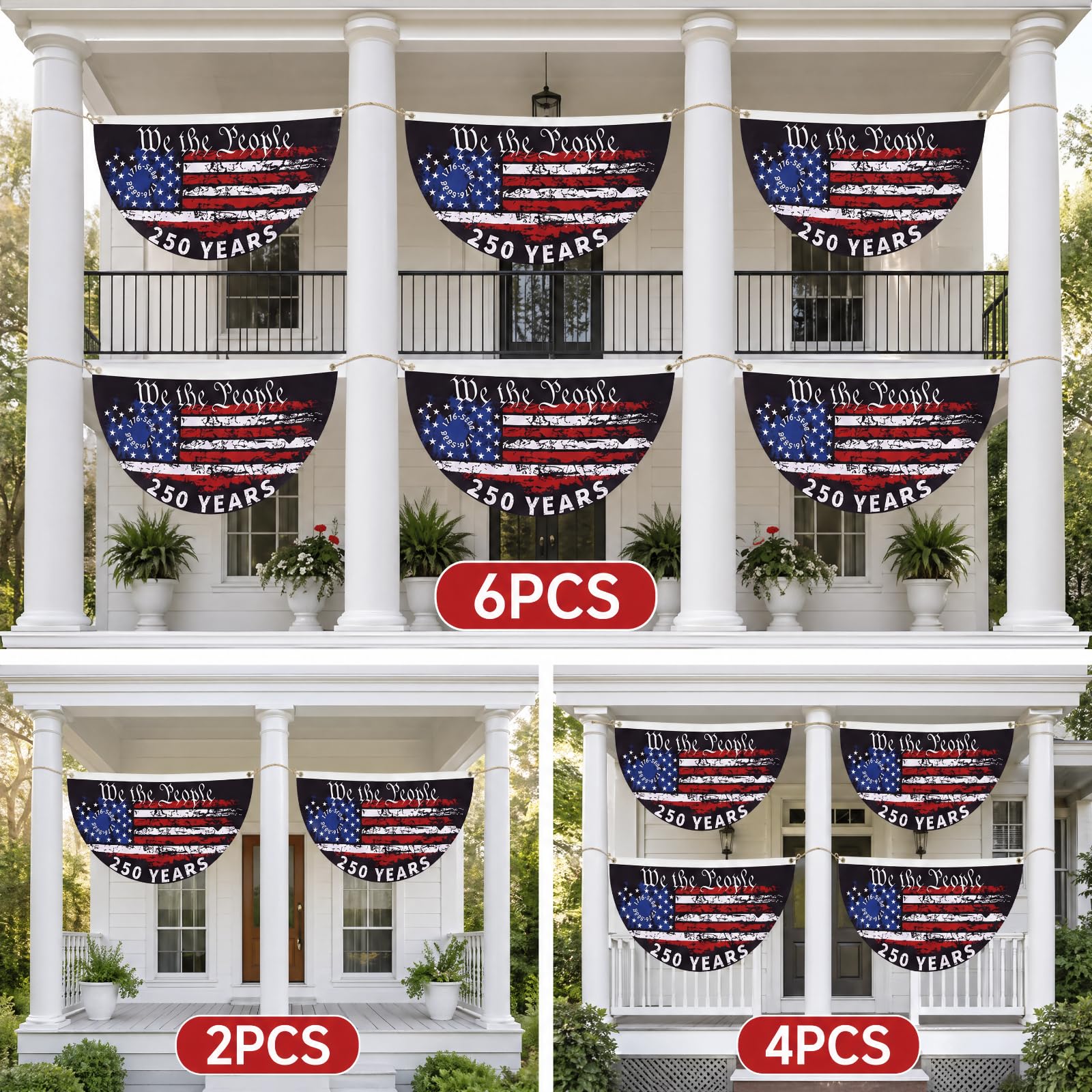 Fanfanwin outdoor 6x3ft bunting decor elevates garden or porch celebrations.