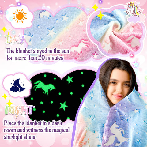 Fanfanwin soft-flannel unicorn blanket texture for comfort