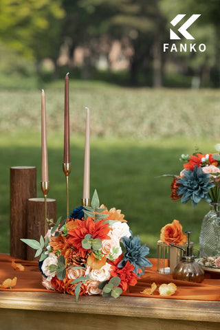 FANKO vibrant orange dahlia artificial flower brightens DIY bouquets