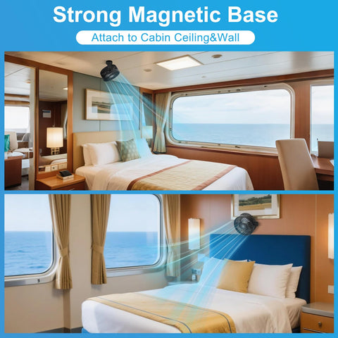 Fanopera 12000mAh battery powering long-lasting airflow on cruises.