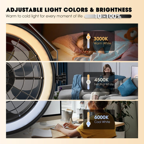 Fansconce wall mounted fan illuminated panel provides ambient lighting for relaxed evenings.