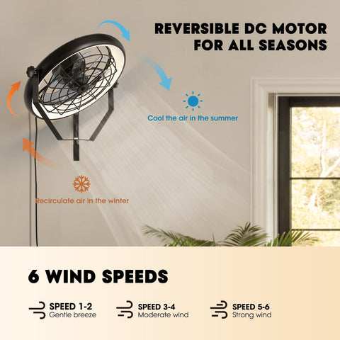 Fansconce wall mounted fan quiet DC motor runs softly for homes.