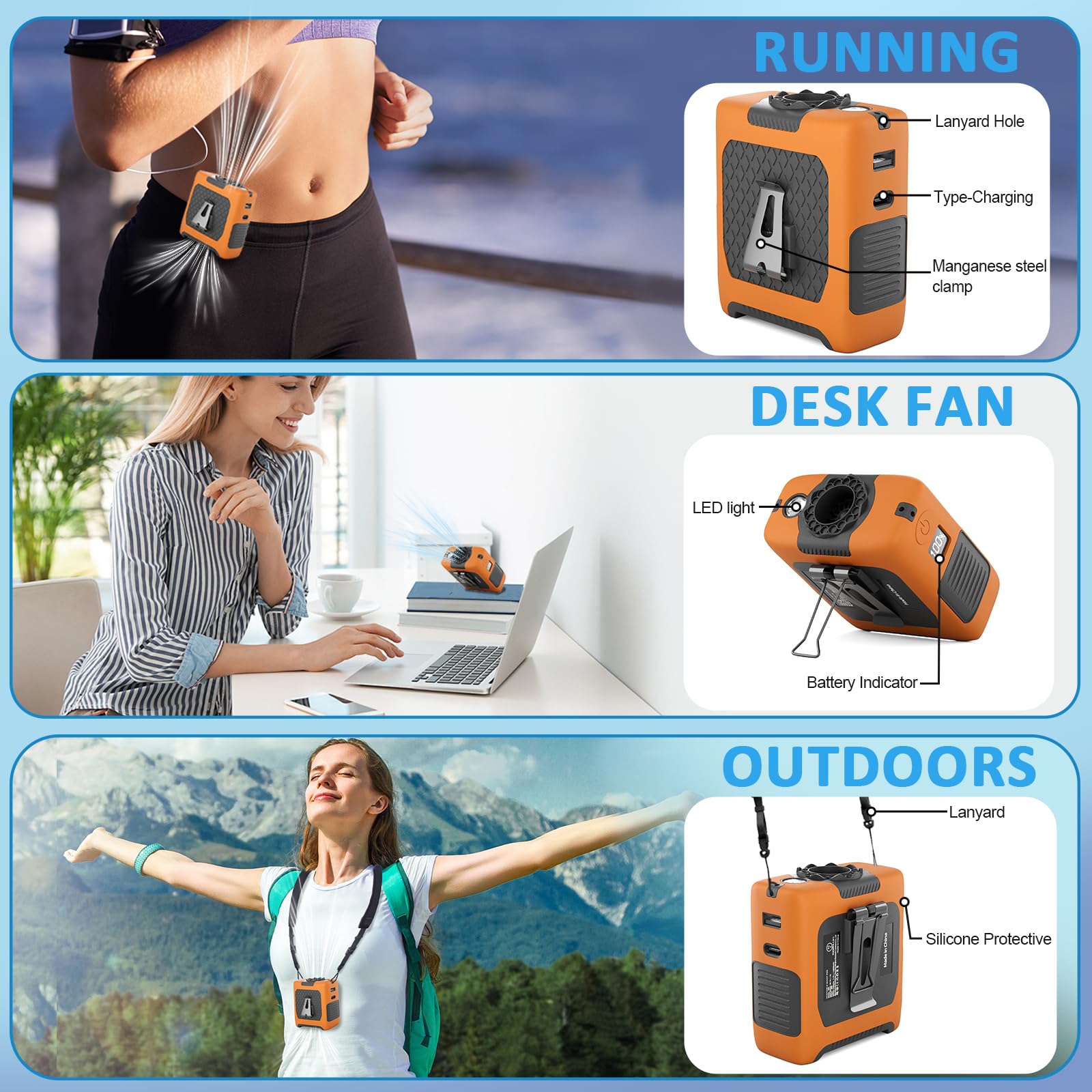 FANSYJKJ multi-speed control highlights adjustable airflow for comfort