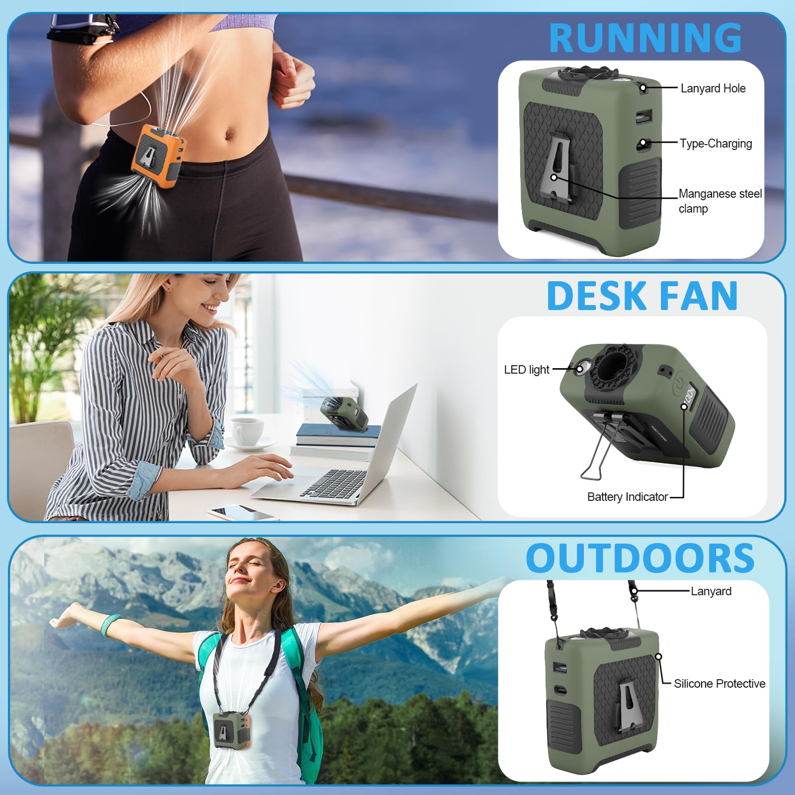 FansyJKJ five-speed settings tailor wind strength.