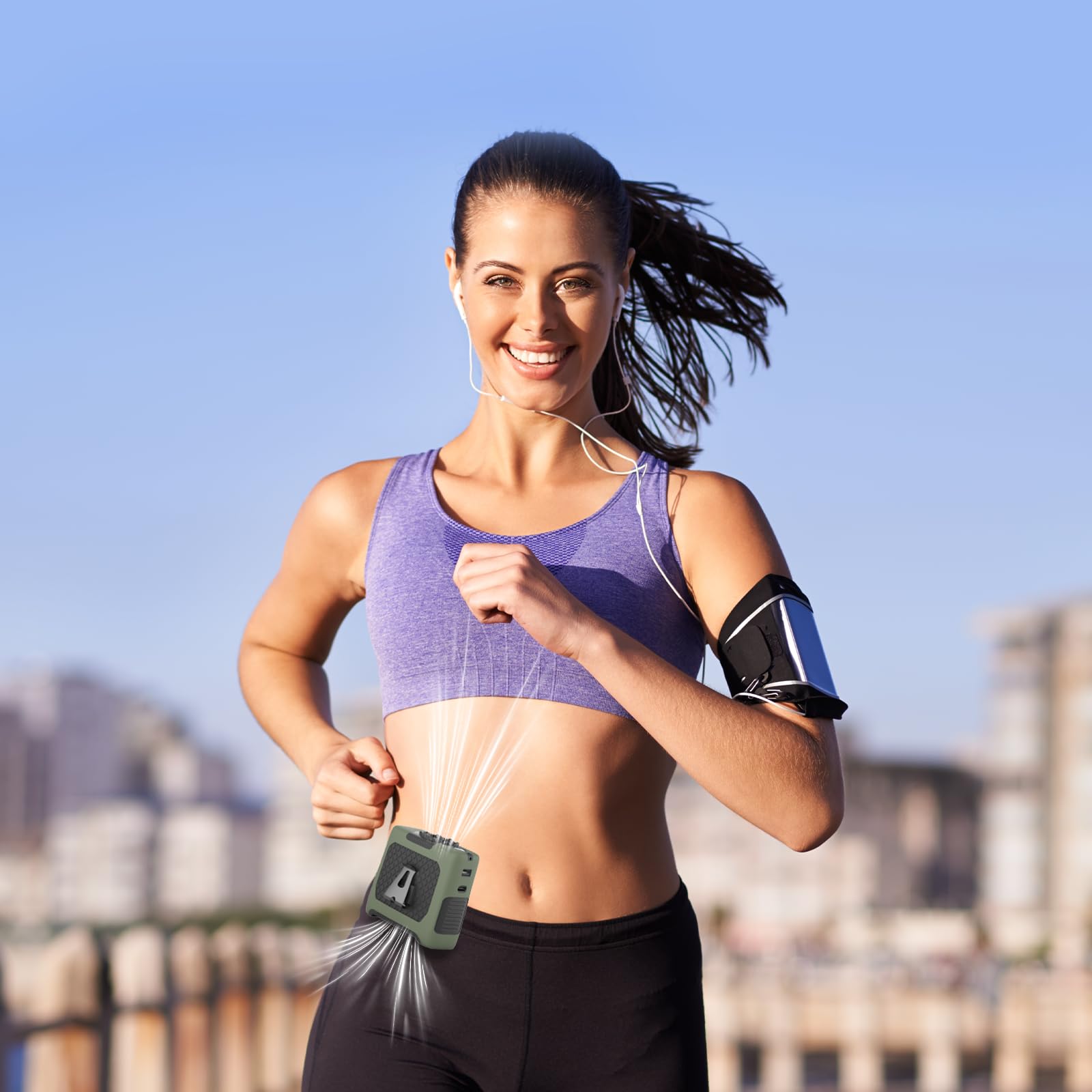 FansyJKJ waist-clip fan provides belt-supported cooling on the go.