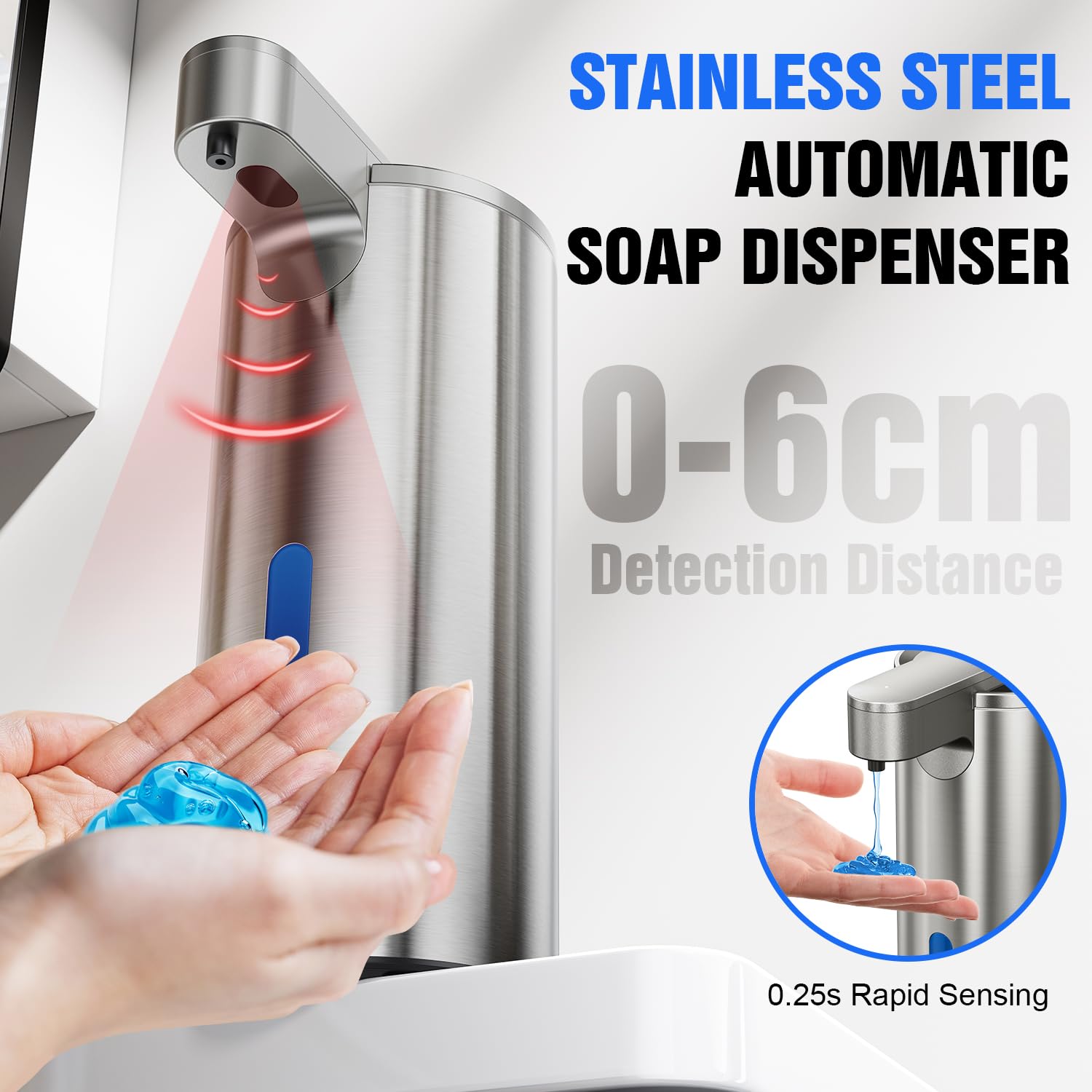 Fantictas 3-level dispensing button with indicator for adjustable flow
