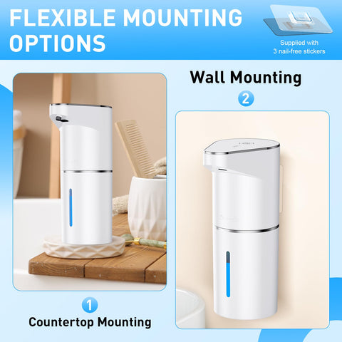 Fantictas automatic dispenser compatible with liquid soap and sanitizer.