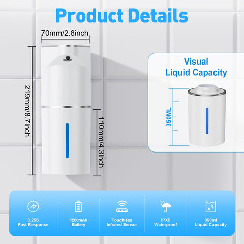 Fantictas automatic soap dispenser free-standing setup for versatile placement.