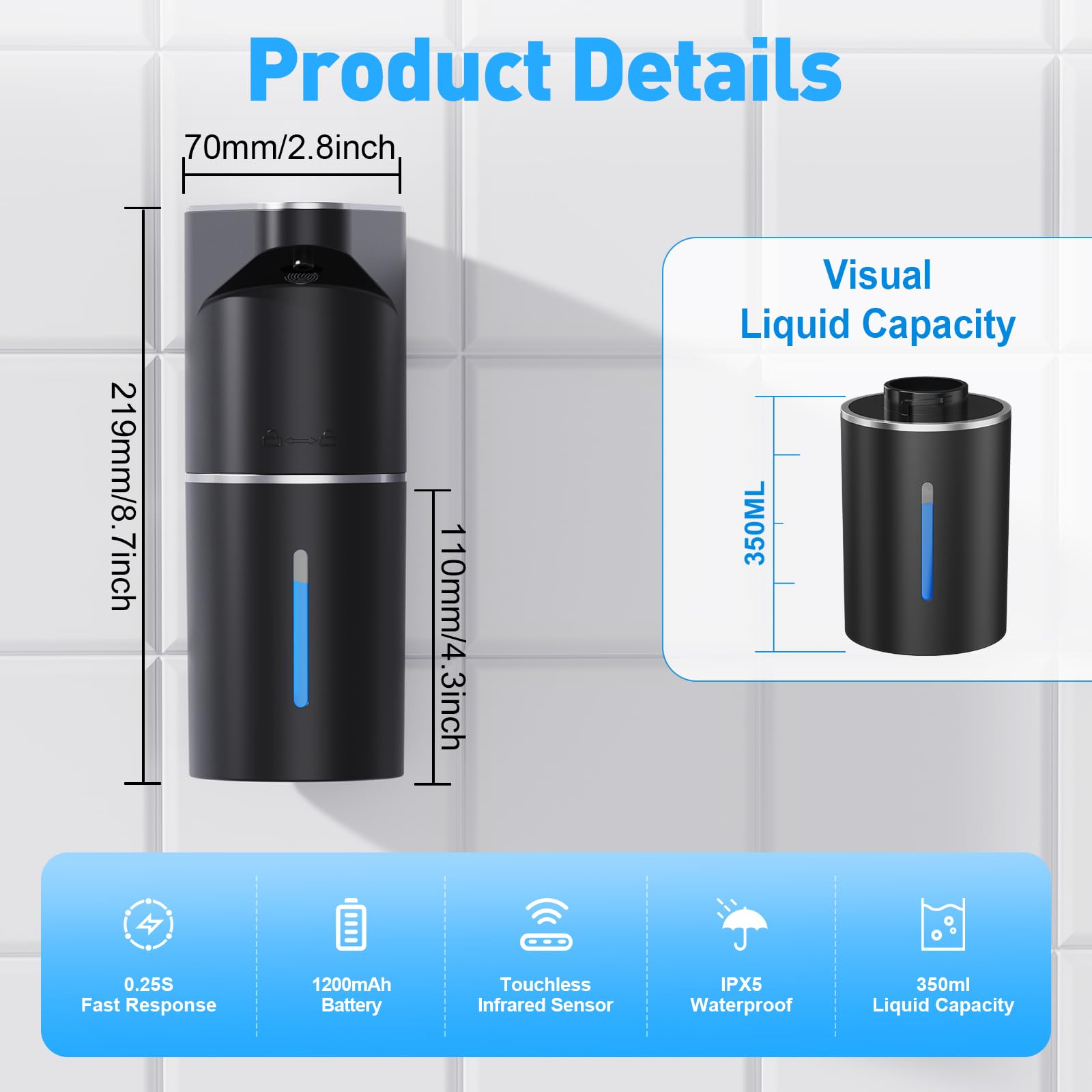 Fantictas USB rechargeable battery provides long-lasting power between charges.
