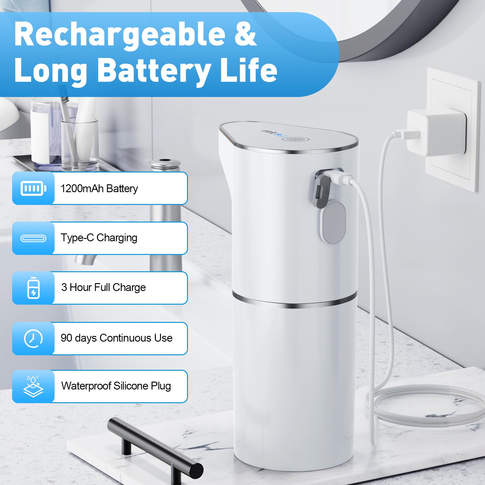 Fantictas automatic soap dispenser wall-mount option keeps sinks tidy and reachable.