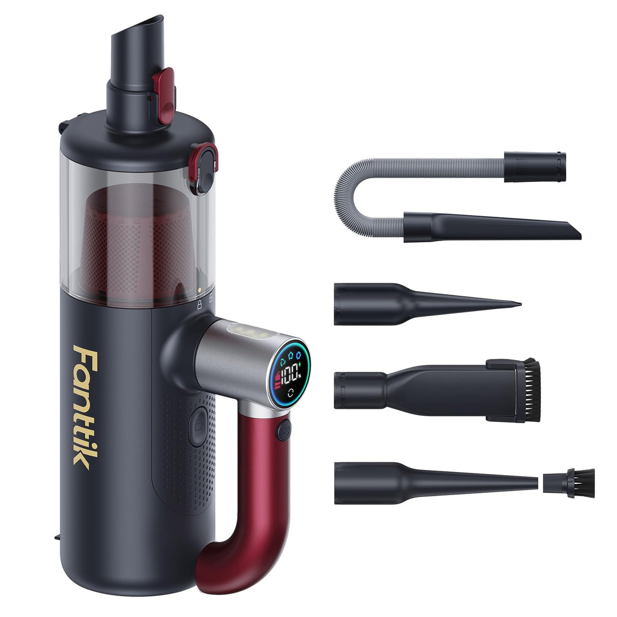 Fanttik Cruise V11 Apex with 180-degree rotatable handle for easy reach in tight spaces.