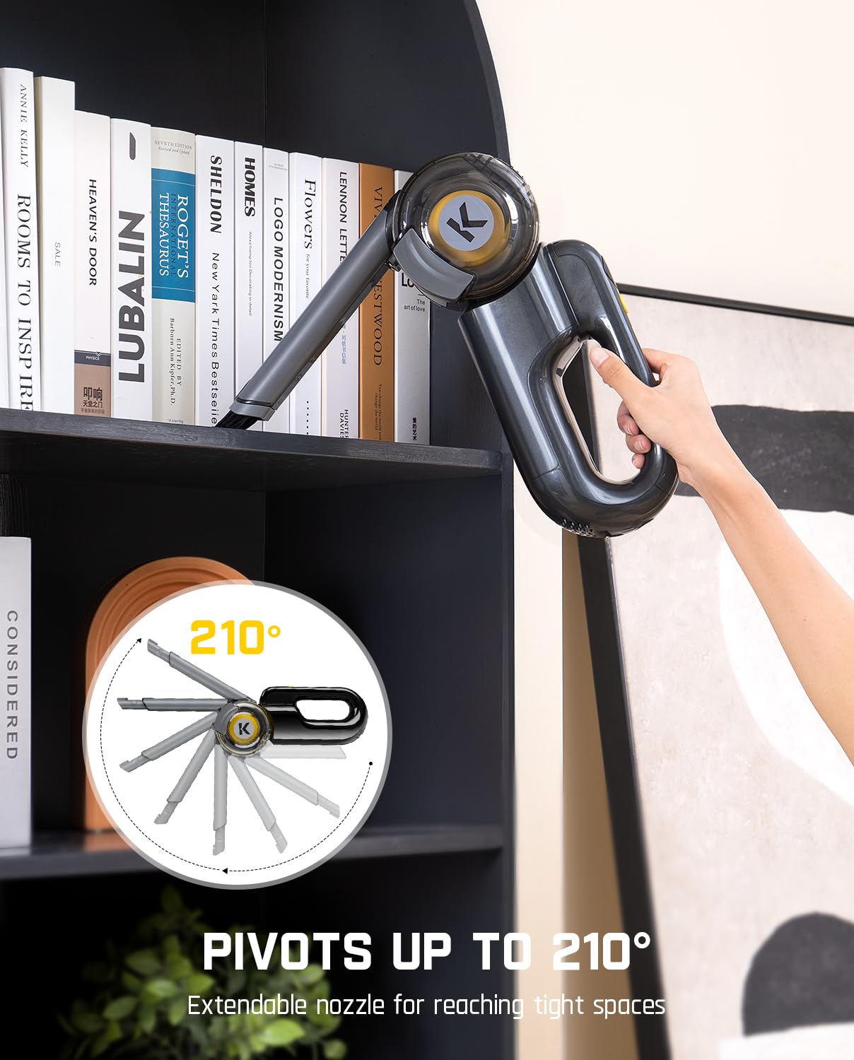 Fanttik Fold V10 Ultra Deluxe 30°–210° angle adjustment enables versatile cleaning.