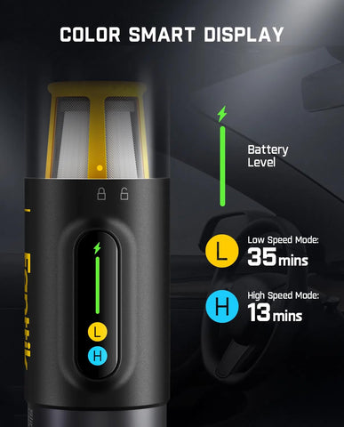 Fanttik Slim V10 Mix LED display shows battery level at a glance